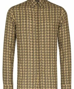 Fendi woven-effect monogram print shirt