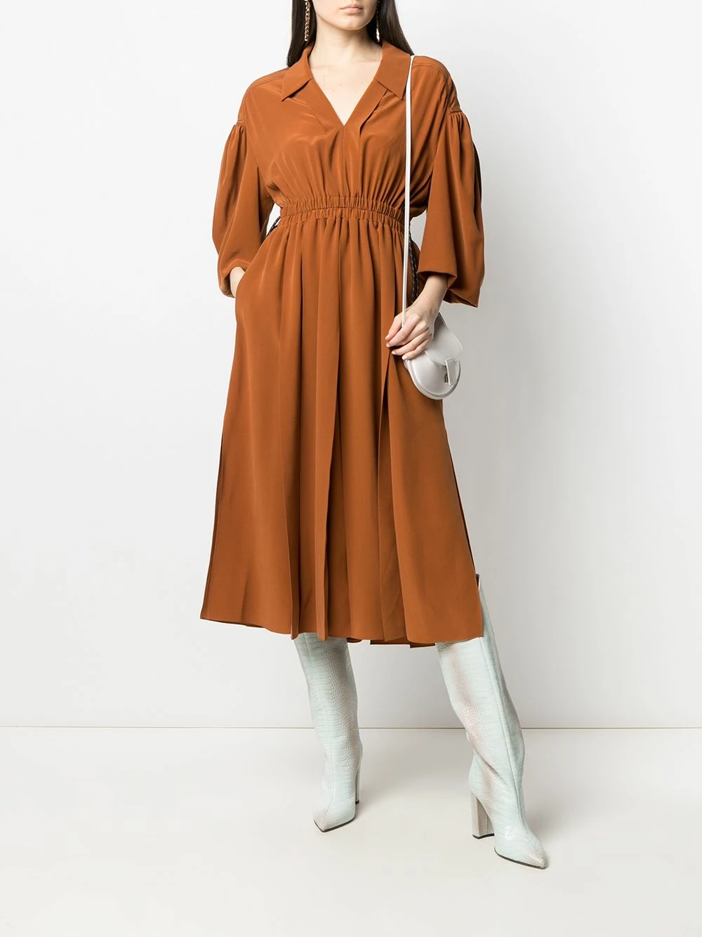 Best reviews of π₯° Fendi Open collar midi silk π dress day π dresses of women π 4 Fendi open-collar midi silk dress