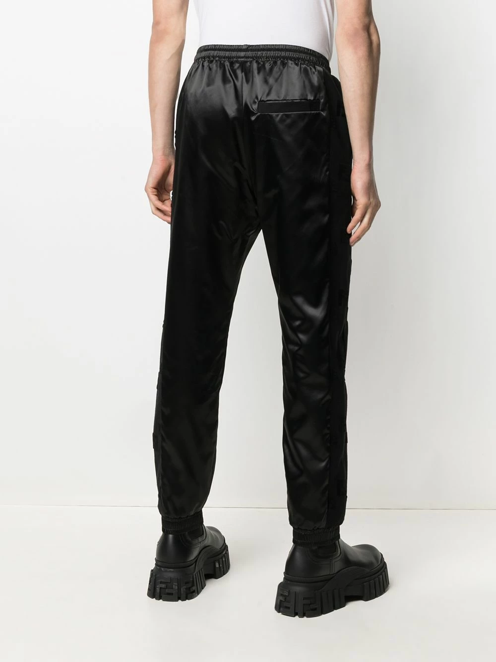 Discount 𧨠Fendi Satin finish stripe detail trousers sweatpants of men π₯° 6 Fendi satin-finish stripe-detail trousers