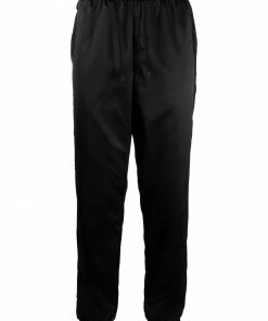 Fendi satin-finish stripe-detail trousers