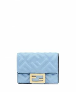 Fendi Micro Trifold embossed logo wallet