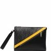 Fendi FF-logo leather clutch bag
