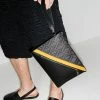Fendi FF-logo leather clutch bag