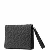 Fendi FF-logo leather clutch bag