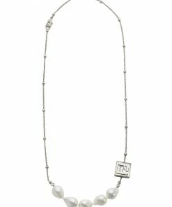 Fendi mother-of-pearl enamel detail necklace