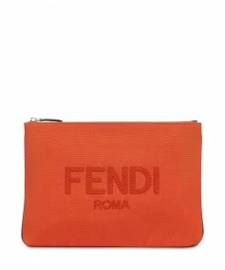 Fendi raised logo medium pouch