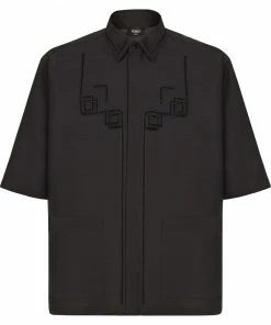 Fendi embroidered short-sleeve shirt