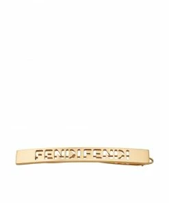 Fendi perforated logo hair clip