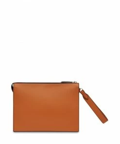 Fendi debossed-logo wrist strap pouch