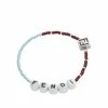 Fendi logo charm beads bracelet
