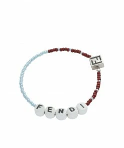 Fendi logo charm beads bracelet