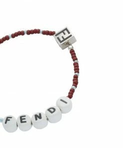 Fendi logo charm beads bracelet