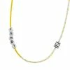 Fendi beads logo charm necklace