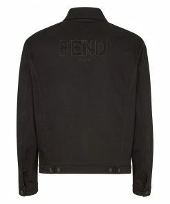 Fendi embroidered logo denim jacket