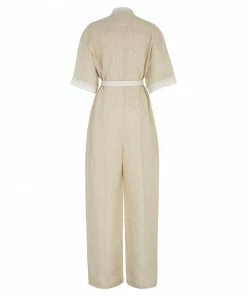 Fendi belted linen jumpsuit
