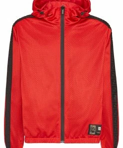 Fendi x K-Way® perforated hooded jacket