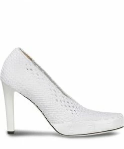 Fendi fishnet perforated slip-on pumps