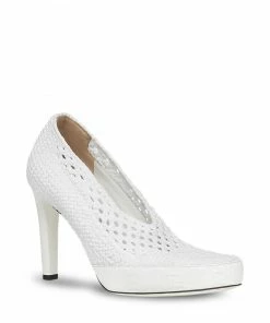 Fendi fishnet perforated slip-on pumps
