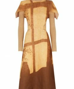 Fendi layered open-knit midi dress