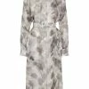 Fendi watercolour-effect belted dress
