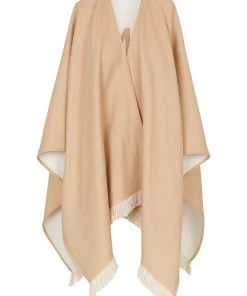 Fendi logo print frayed cape