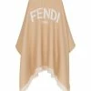 Fendi logo print frayed cape