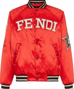 Fendi multi-patch bomber jacket