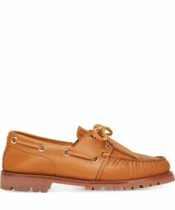 Fendi FF leather boat shoes