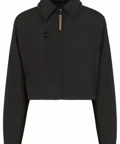 Fendi debossed logo cropped jacket