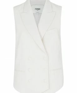 Fendi double-breasted sleeveless jacket