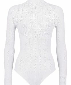 Fendi open-knit long-sleeve bodysuit