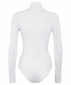 Fendi open-knit long-sleeve bodysuit