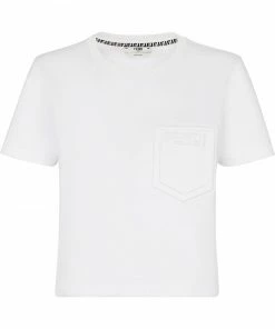 Fendi logo-embossed crew-neck cropped T-shirt