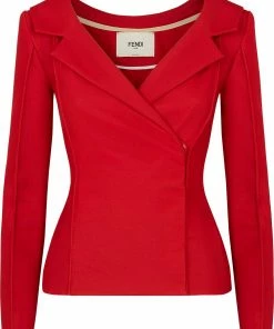 Fendi piping trim fitted jacket