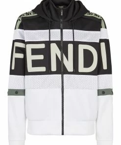 Fendi logo-print zip-up hoodie