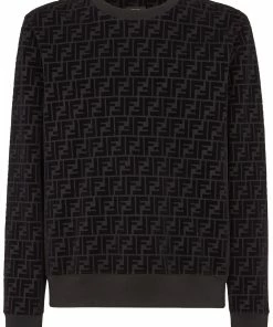 Fendi FF-pattern crew-neck sweatshirt