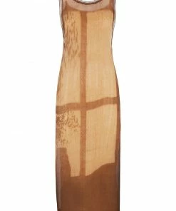 Fendi tie-dye open knit detail dress