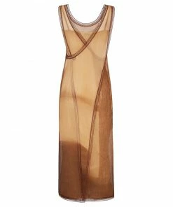 Fendi tie-dye open knit detail dress