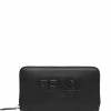 Fendi debossed logo zip-around wallet