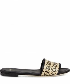 Fendi FF woven slip-on sandals