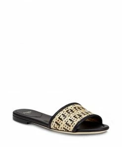 Fendi FF woven slip-on sandals