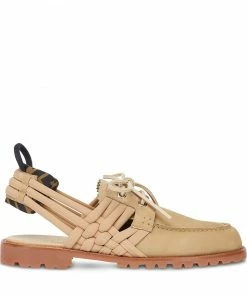 Fendi woven-trim boat shoes