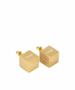 Fendi logo cube earrings