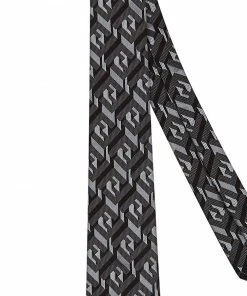 Fendi Cubik jacquard silk tie