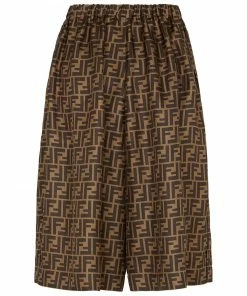 Fendi FF-print knee-length shorts