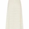 Fendi stripe-trim open-knit midi skirt