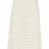 Fendi stripe-trim open-knit midi skirt