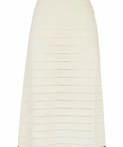 Fendi stripe-trim open-knit midi skirt