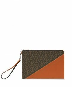Fendi panel detail FF-print clutch bag