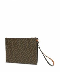 Fendi panel detail FF-print clutch bag